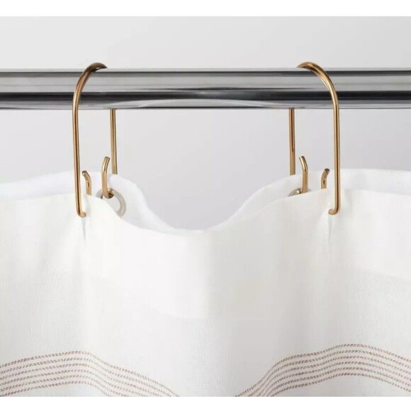 Hearth and Hand Magnolia Shower Curtain Stainless Steel Rings Set Gold Tone - Picture 8 of 8